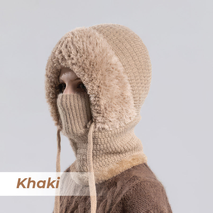 🎄Christmas Sale 50% OFF⛄️Women’s Thermal Knit Hood – Fleece-Lined Winter Hat, Neck Warmer & Face Cover Combo